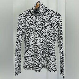 Victor Glemaud Black Leopard Print Turtleneck Sweater